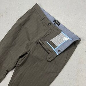 Banana Republic Mens Slim Tapered Fit Chino Pants Olive Brown 33x29 (Hemmed)